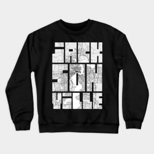 Jacksonville, USA City Map Typography - Light Crewneck Sweatshirt